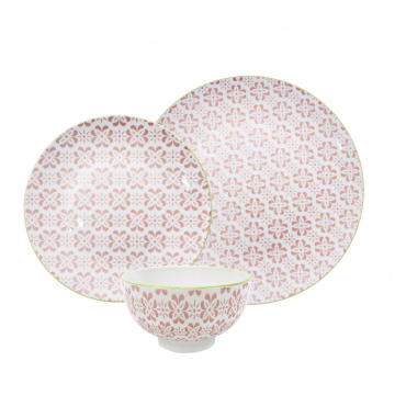 Porcelain dinnerware set with full decal